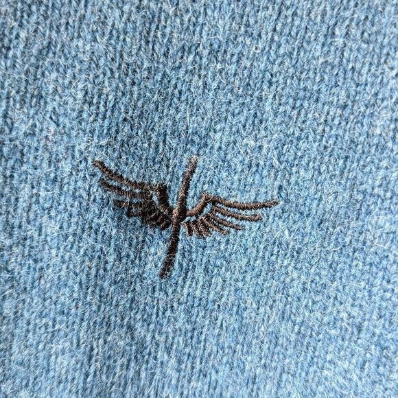 CPT Cockpit USA Retro Style Aviator V Neck Lambswool Blue Pullover Men's sz XL - Picture 8 of 9